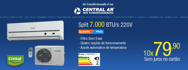 CentralAr - Split Consul Bem Estar 7000 Quente/Frio